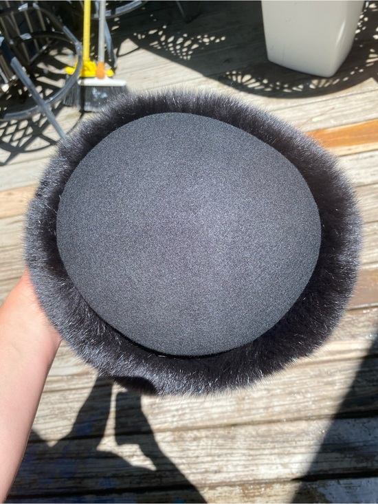Rare!! Kates Boutique Canada ?? Wool Winter Hat with Genuine Black Fox Fur Trim main image 6